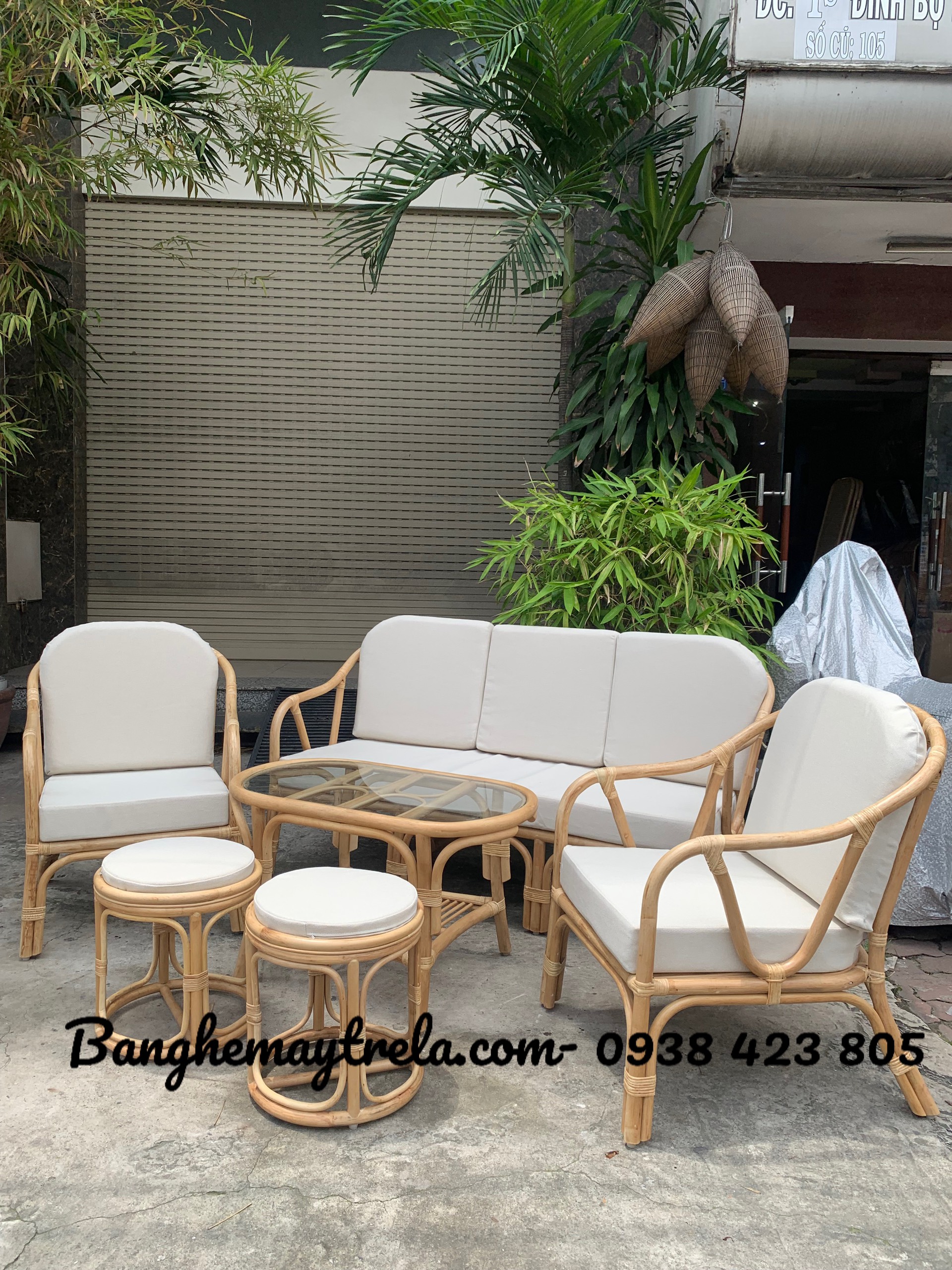 Bàn ghế sofa mây tự nhiên- Sofa mây tre đan